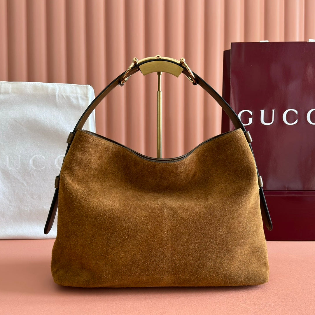 Gucci 2026 Beatrix Bag 35cm Brown Suede 277479