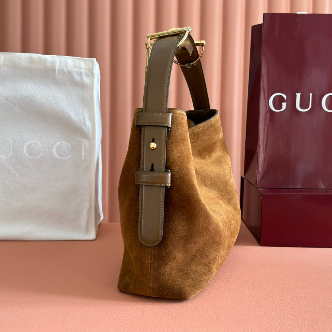 Gucci 2026 Beatrix Bag 35cm Brown Suede 277479