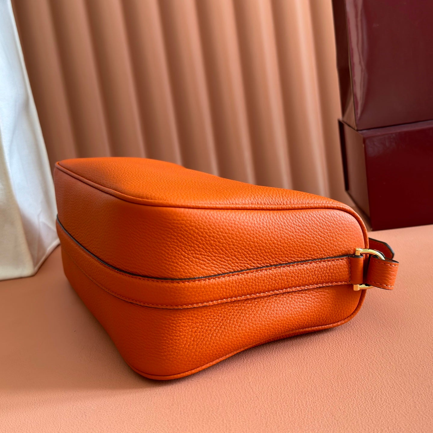 Gucci 2026 Half Horsebit Bag 31.5cm Orange Cowhide 277263