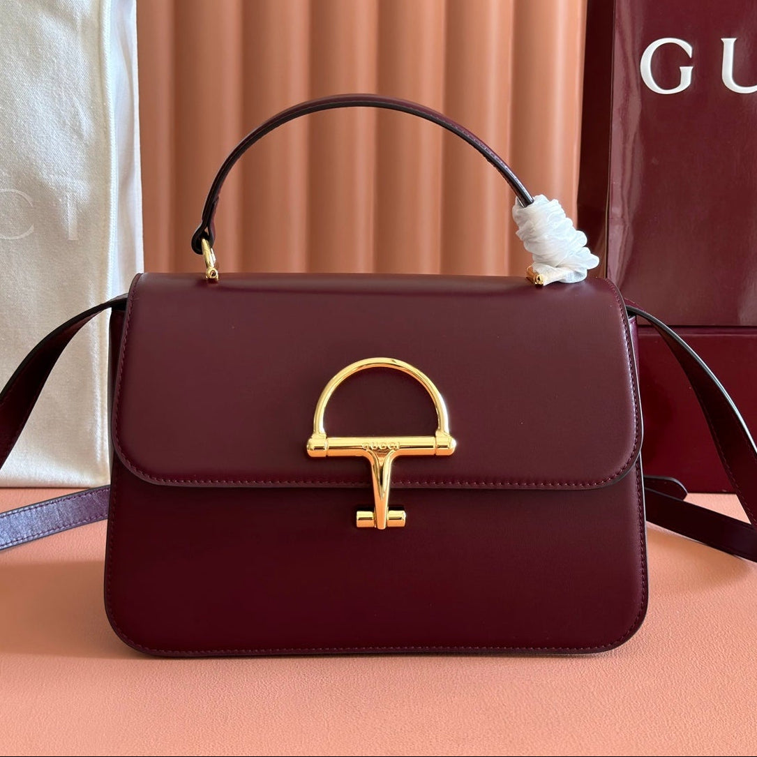 Gucci 2026 Siena Bag 25.5cm Red Gold Leather 277141