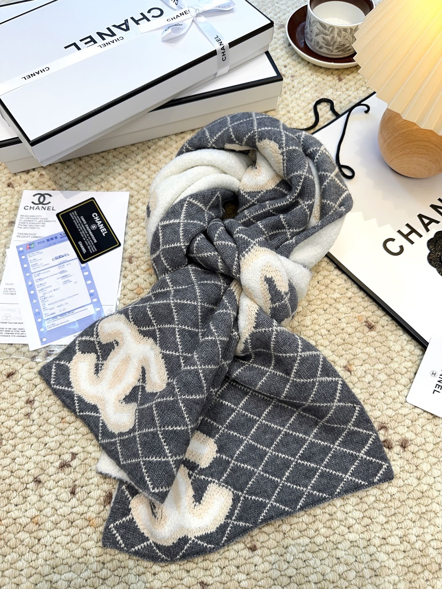 CC 25 Scarf 190cm Dark Blue Wool 968581