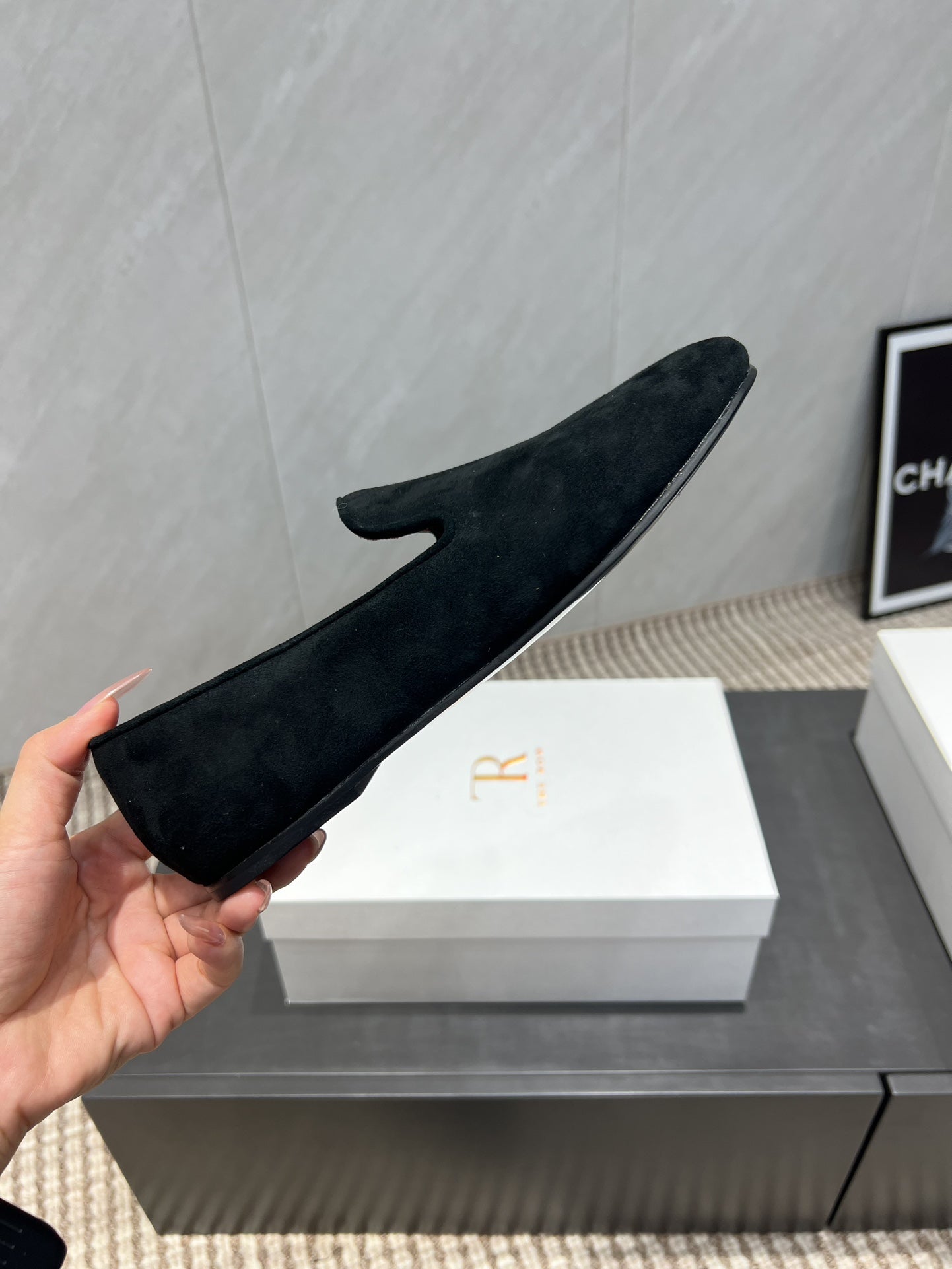 The Row 2025 Tipi Loafer Black Suede 540518