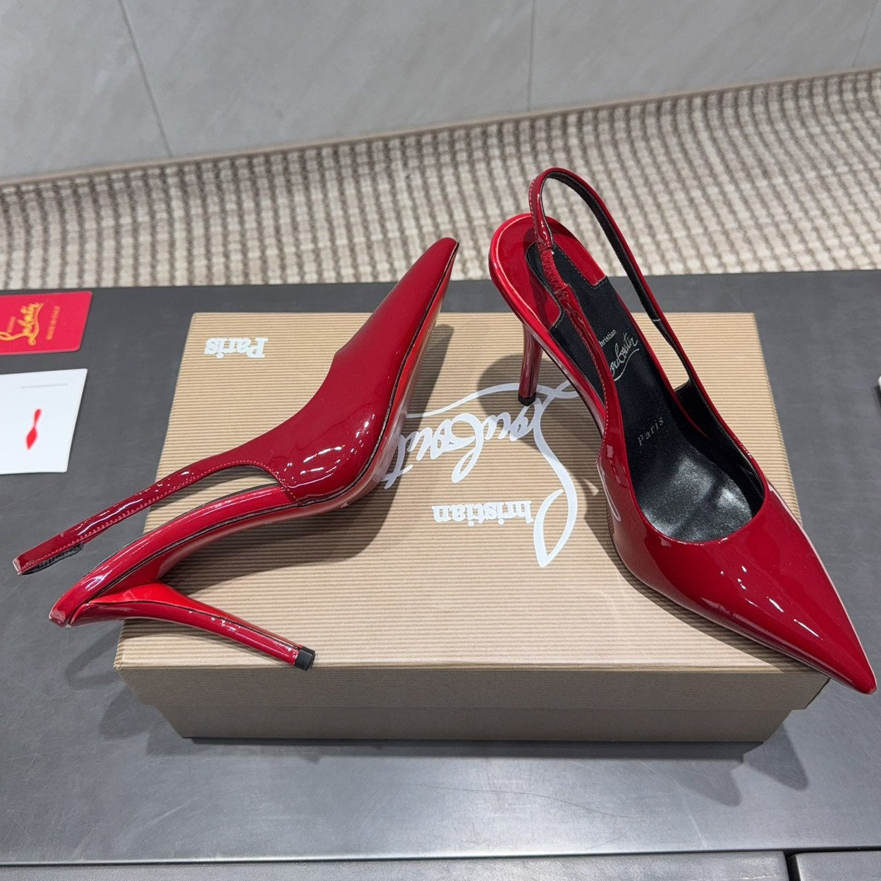CL 2026 Kate Sling 100 Slingback Red Patent Leather 613984