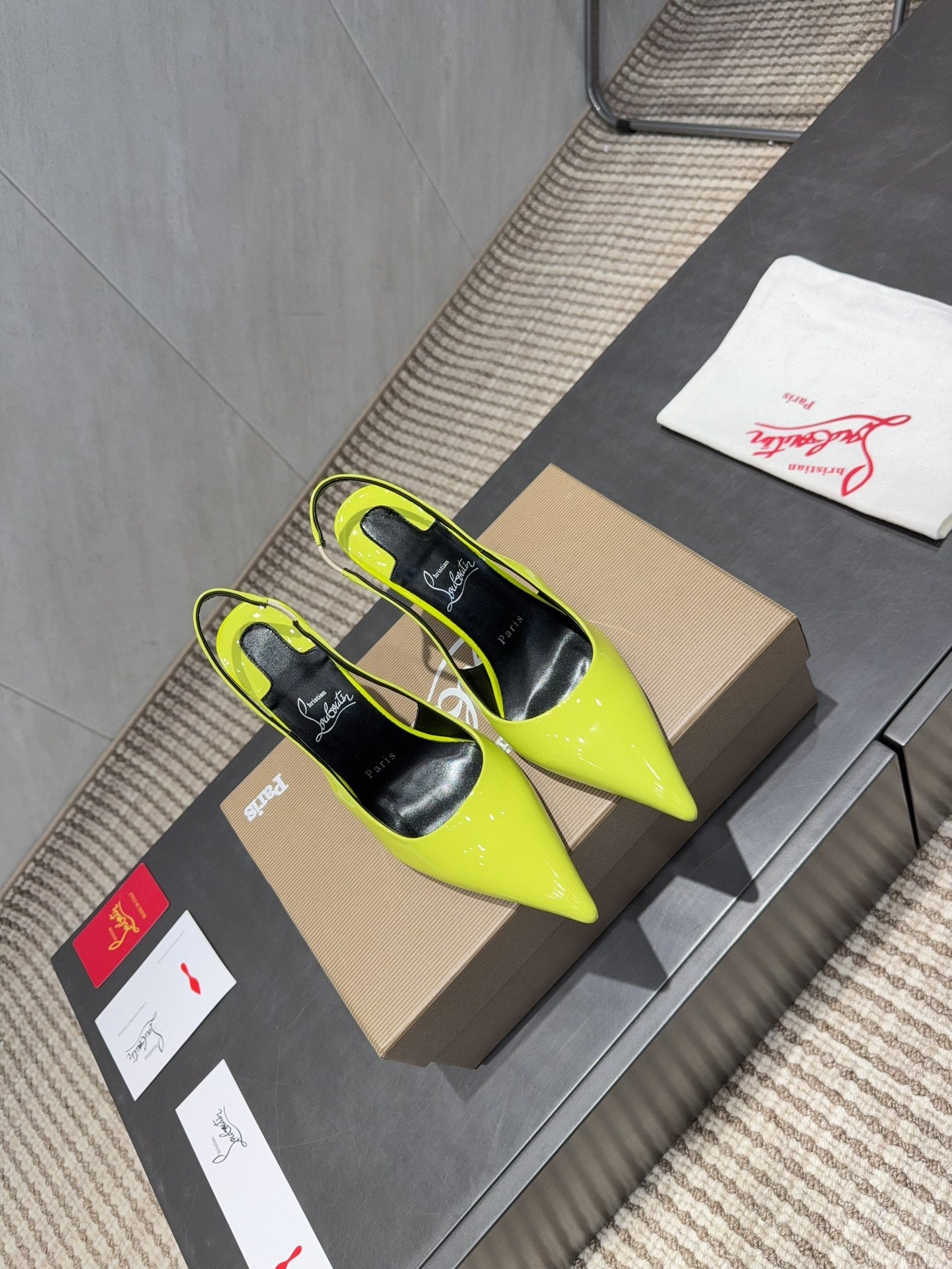 CL 2026 Kate Sling 100 Slingback Fluo-yellow Patent Leather 613988