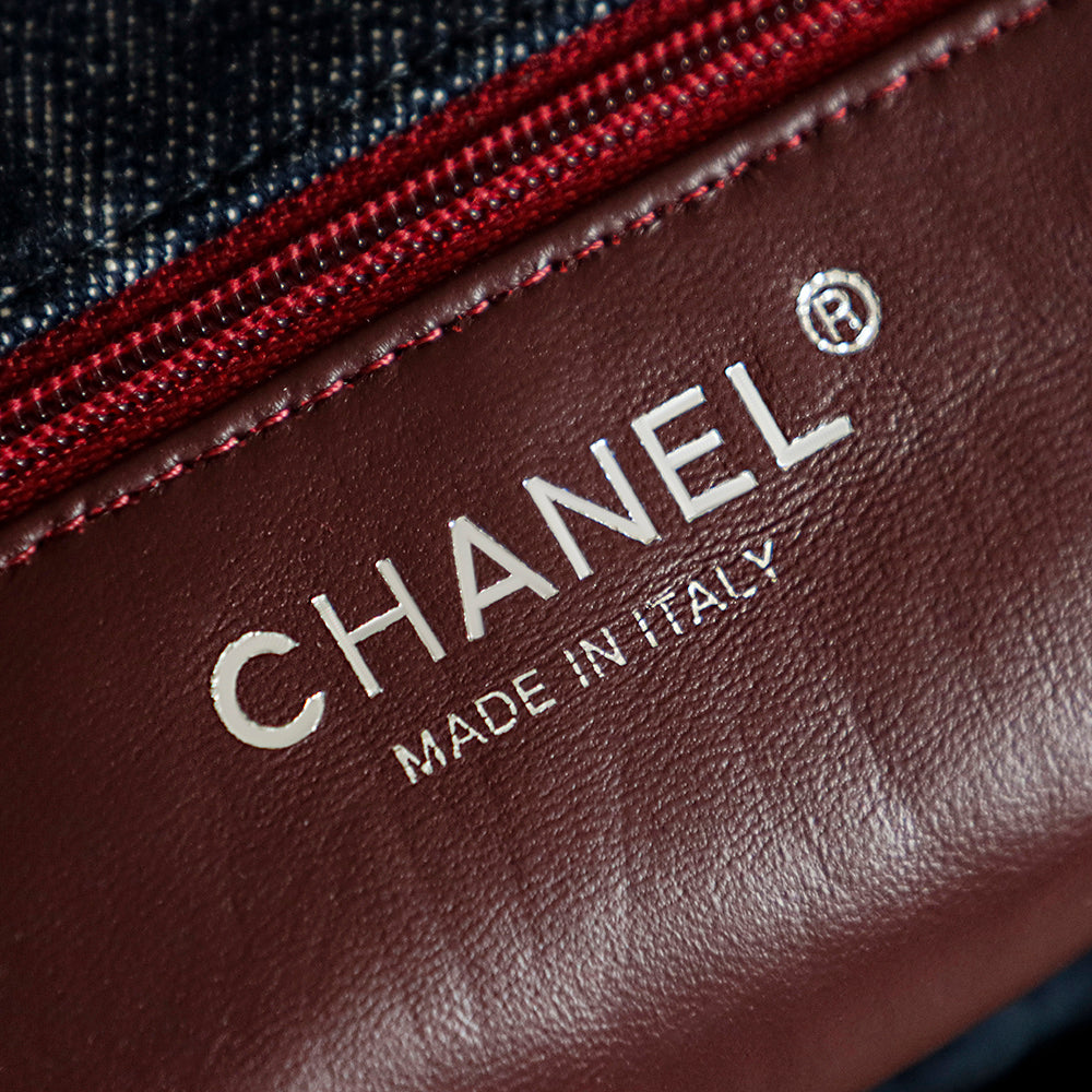 Chanel 2025 Dallas Shearling Star Bag 21cm Navy Blue Wool Denim 318220