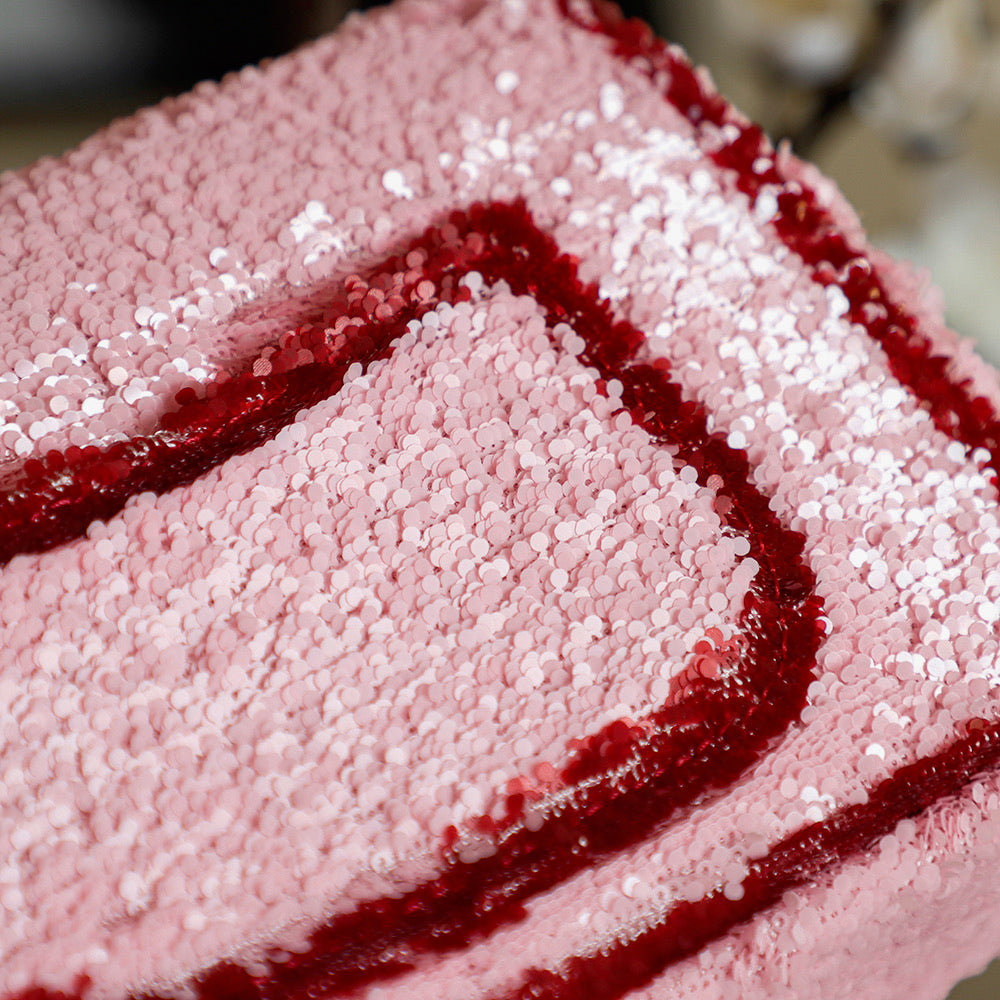 Chanel 25 Flap Bag Pink Red Sequin Leather 322958