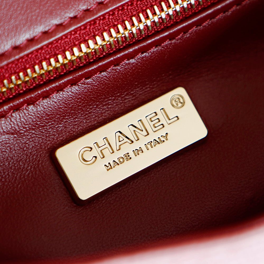 Chanel 25 Flap Bag Pink Red Sequin Leather 322958