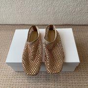 CL 25 Ballet Flats Beige Mesh Hot Diamond 345531