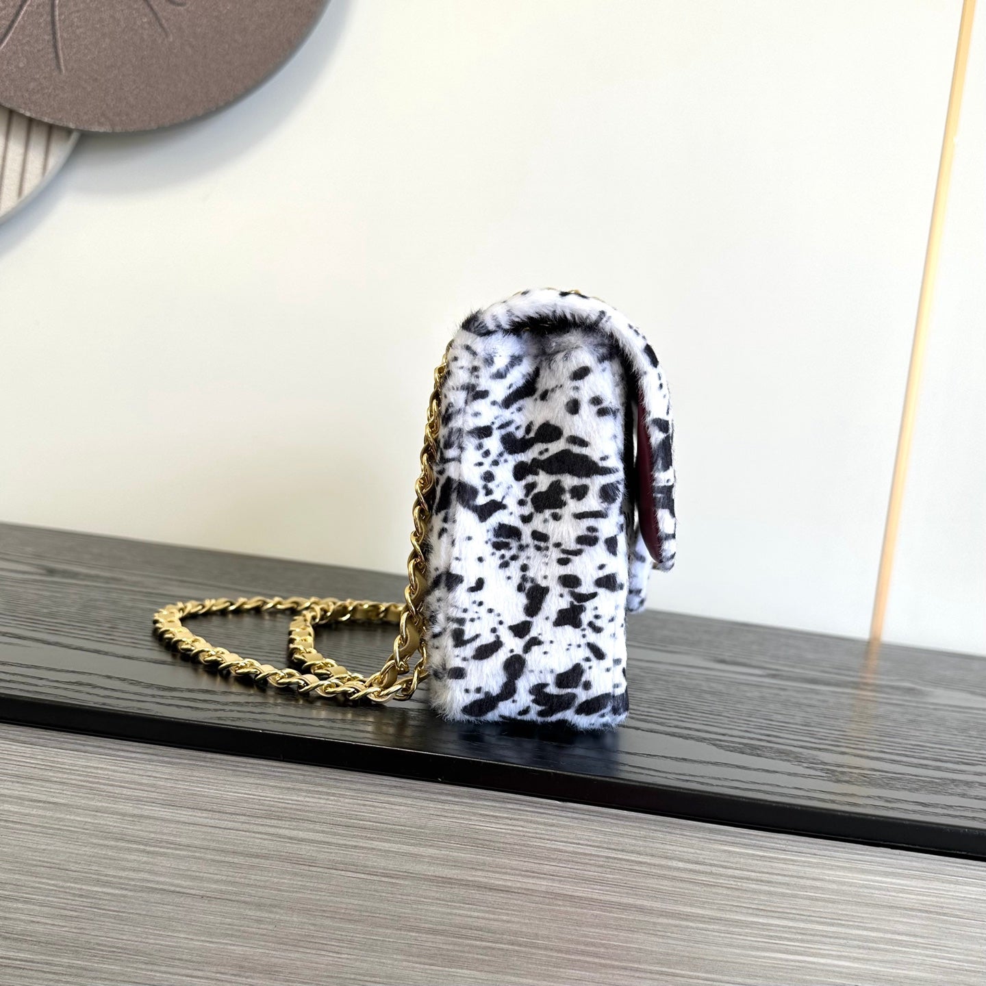 Chanel 2026 Leopard Print Flap Bag White Black Ponyhair Leather