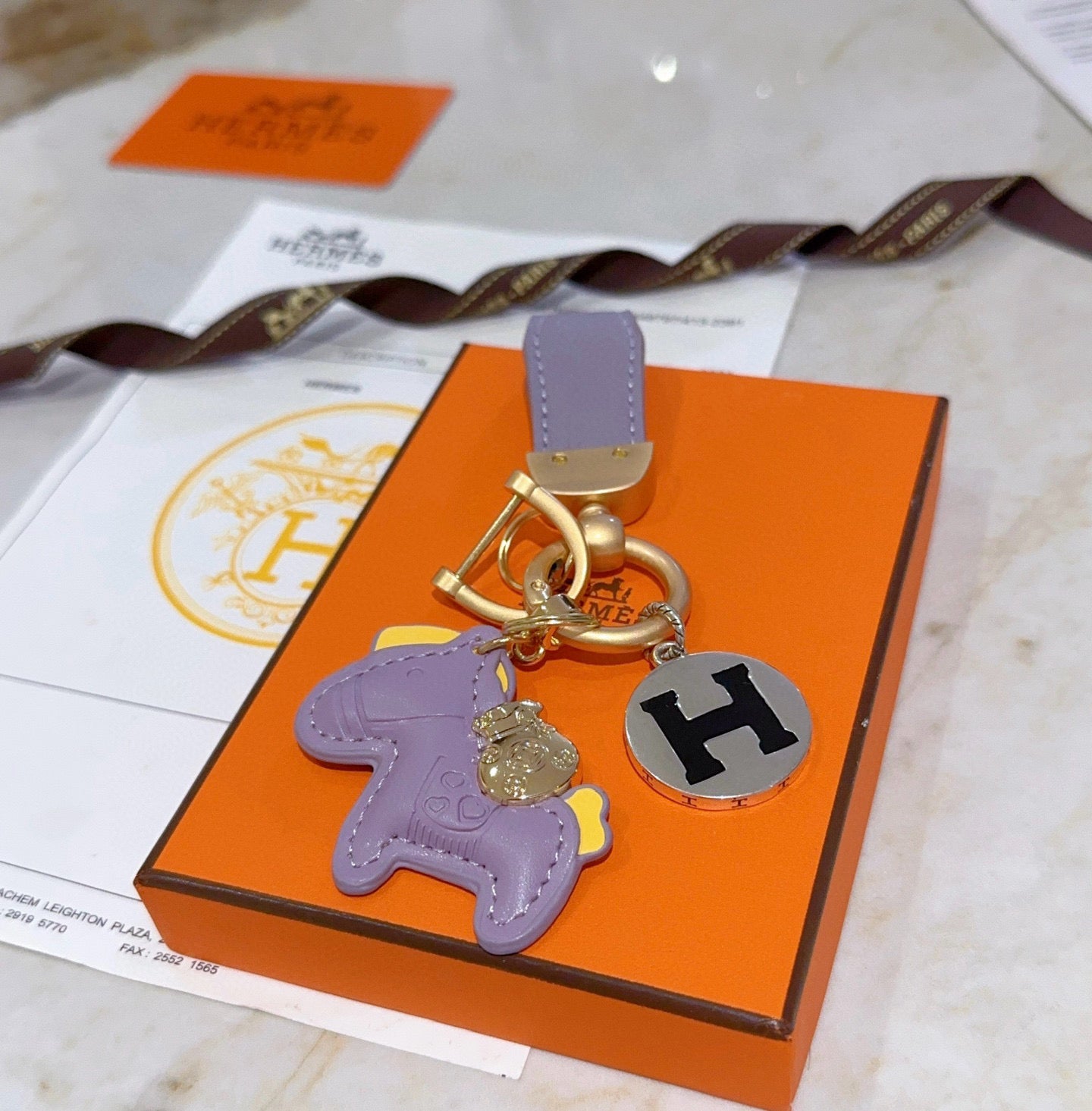 HM Rodeo Pegase Bag Charm Purple Lambskin