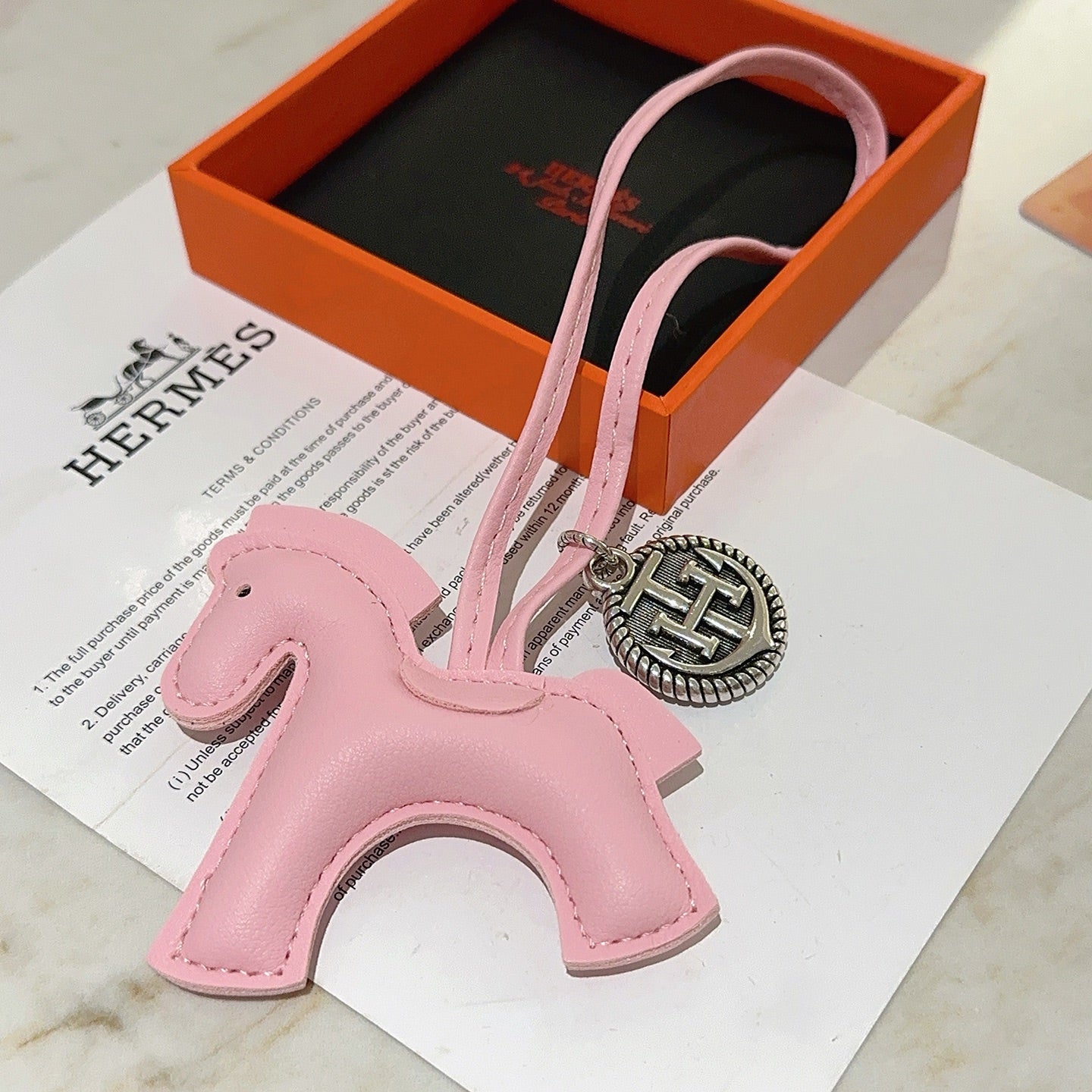 HM Rodeo Horse Bag Charm In Pink Leather