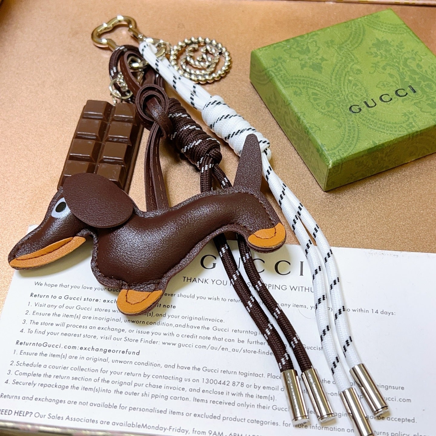 Gucci Brown Dog Charm