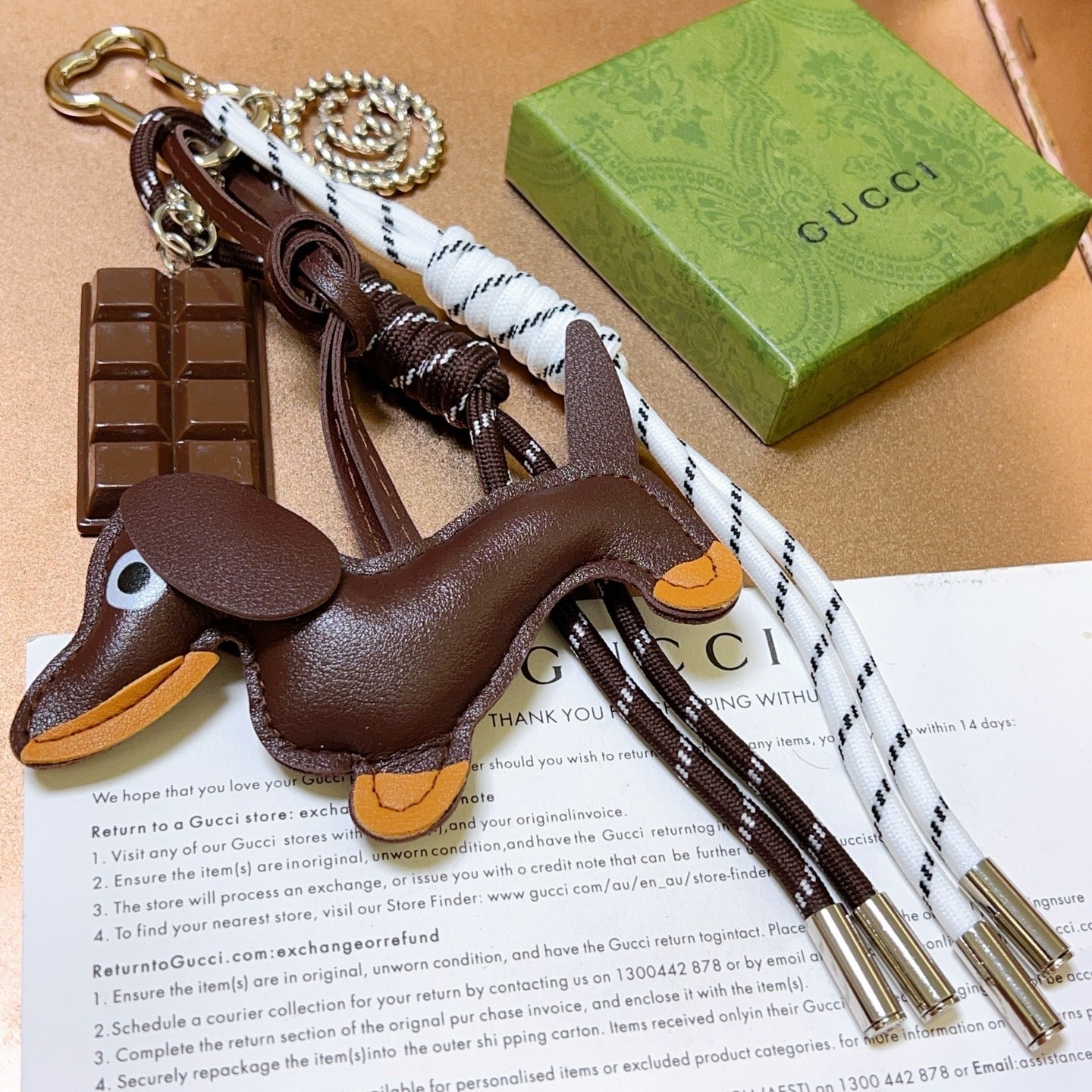 Gucci Brown Dog Charm