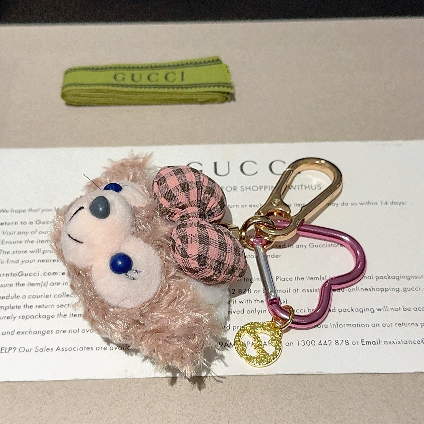 Gucci Pink Plush Bear Charm