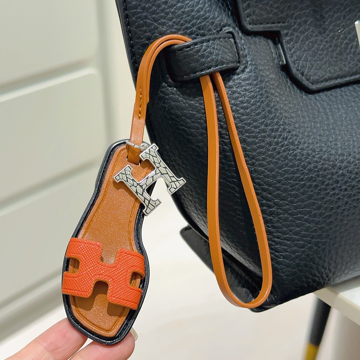 HM Oran Sandal Charm Brown mix Orange Lambskin