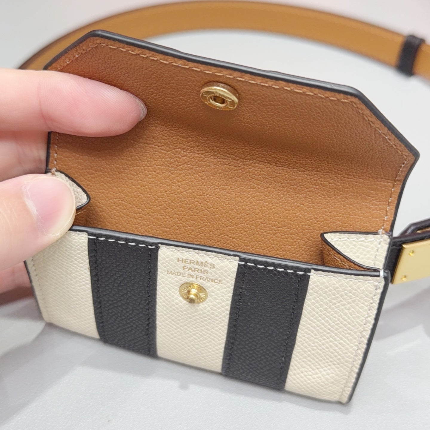 Hermes 2026 Kelly Pocket Bayadere Belt 18mm Leather 216166