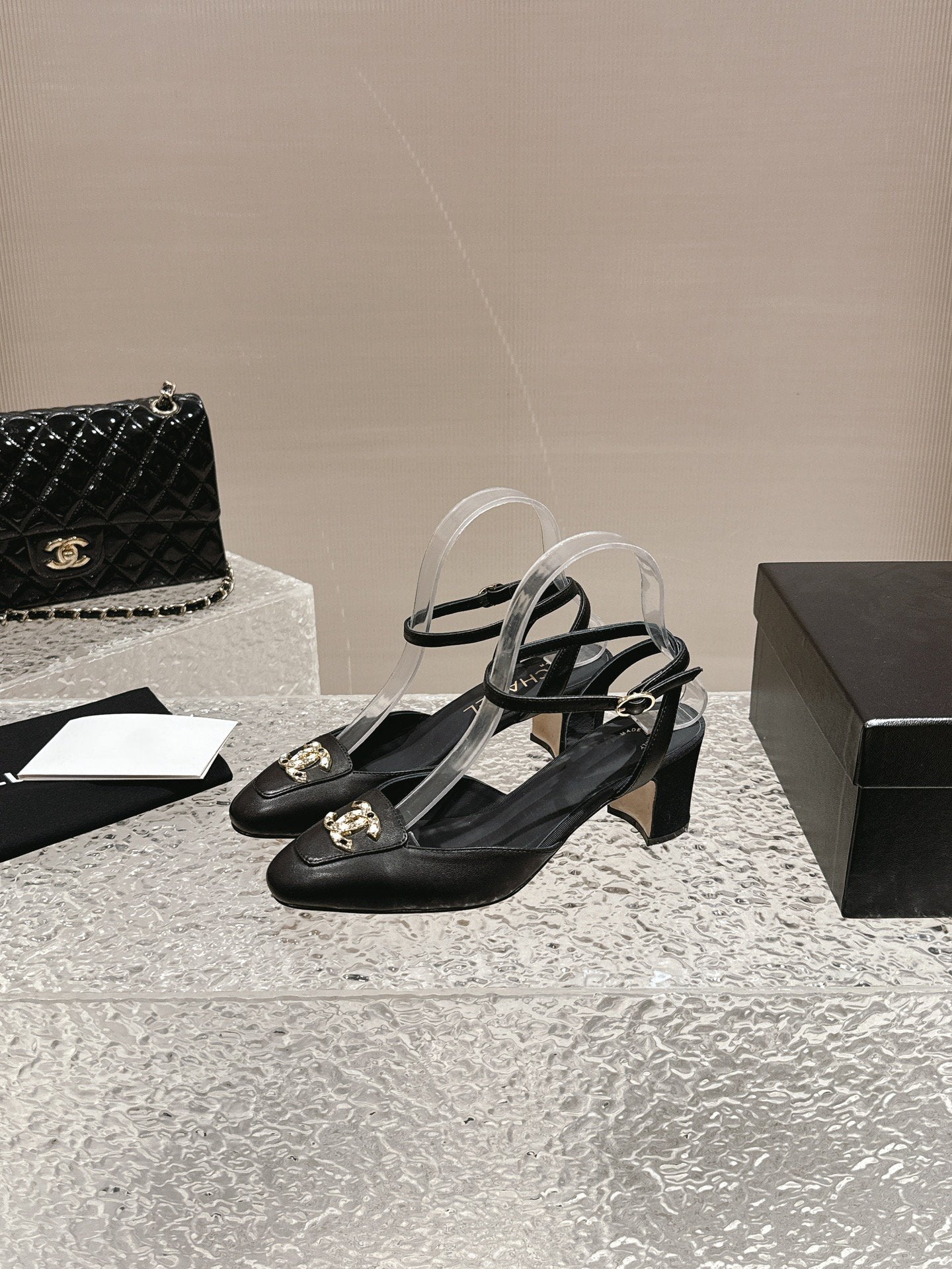 slingbacks 60 black lambskin cc logo