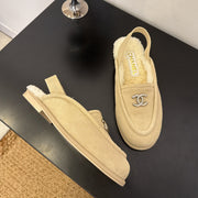 CC 25A Slingback Loafer Light Beige Sherpa Suede