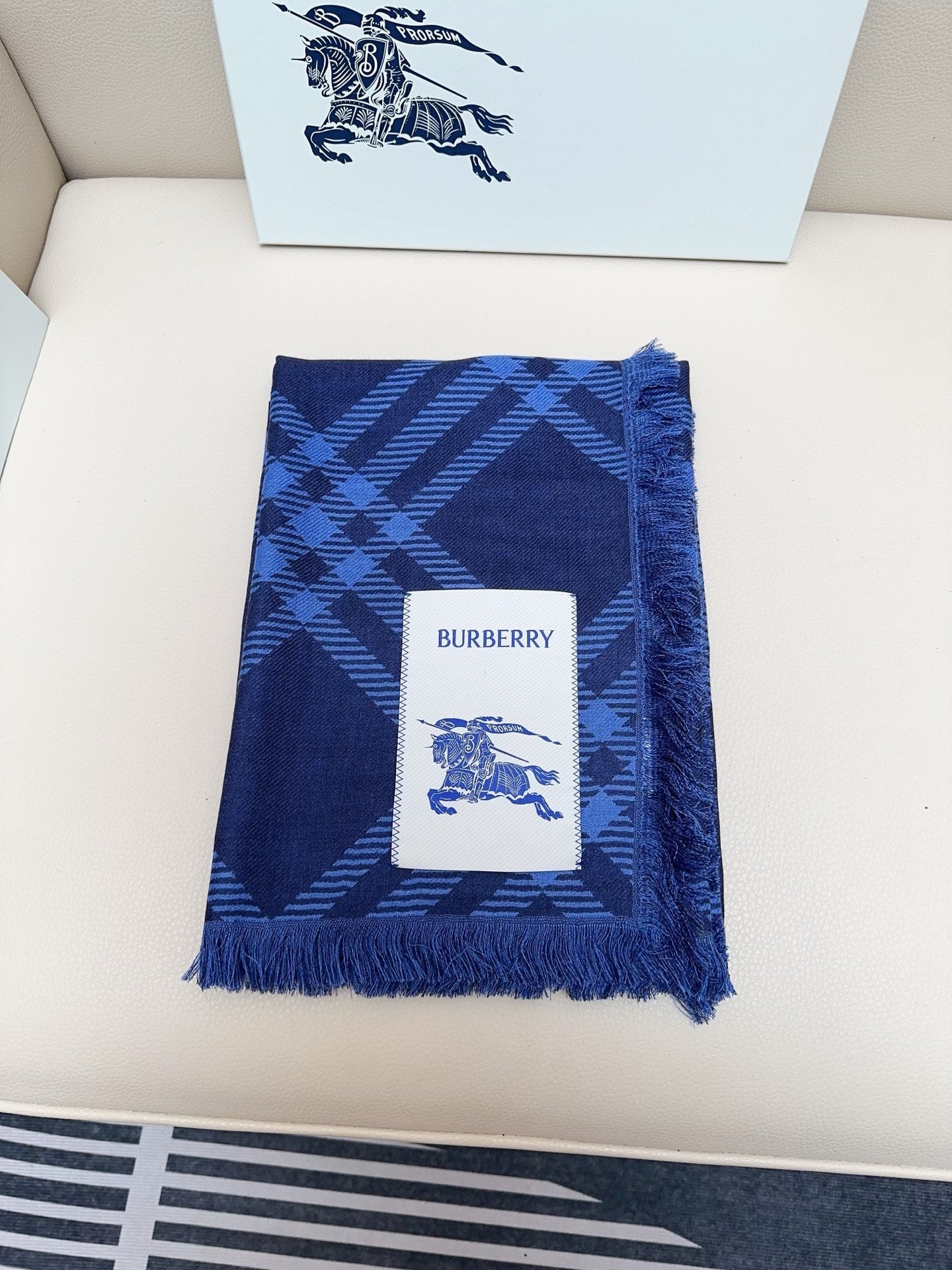 BBR Double-Sided Scarf 190CM Dark Blue Cashmere 293314