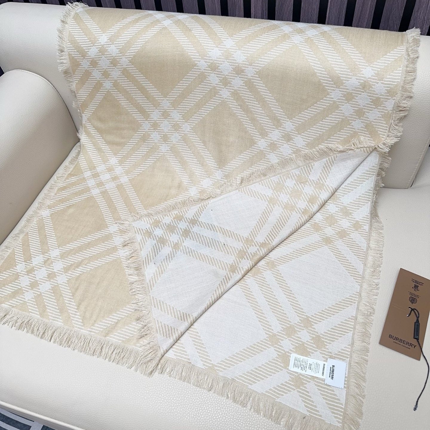 BBR Double-Sided Scarf 190CM Light Beige Cashmere 293317