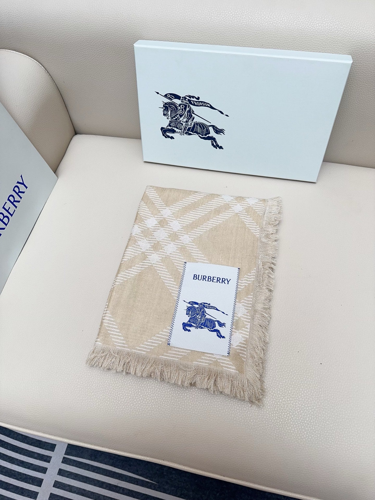 BBR Double-Sided Scarf 190CM Light Beige Cashmere 293317