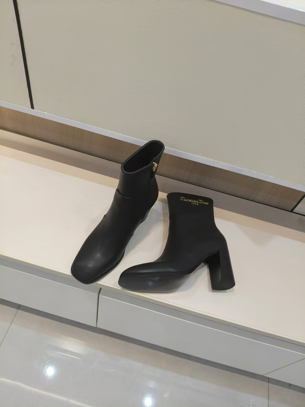 Dior 2026 D-Town Heeled Ankle Boots 80mm Leather 939033