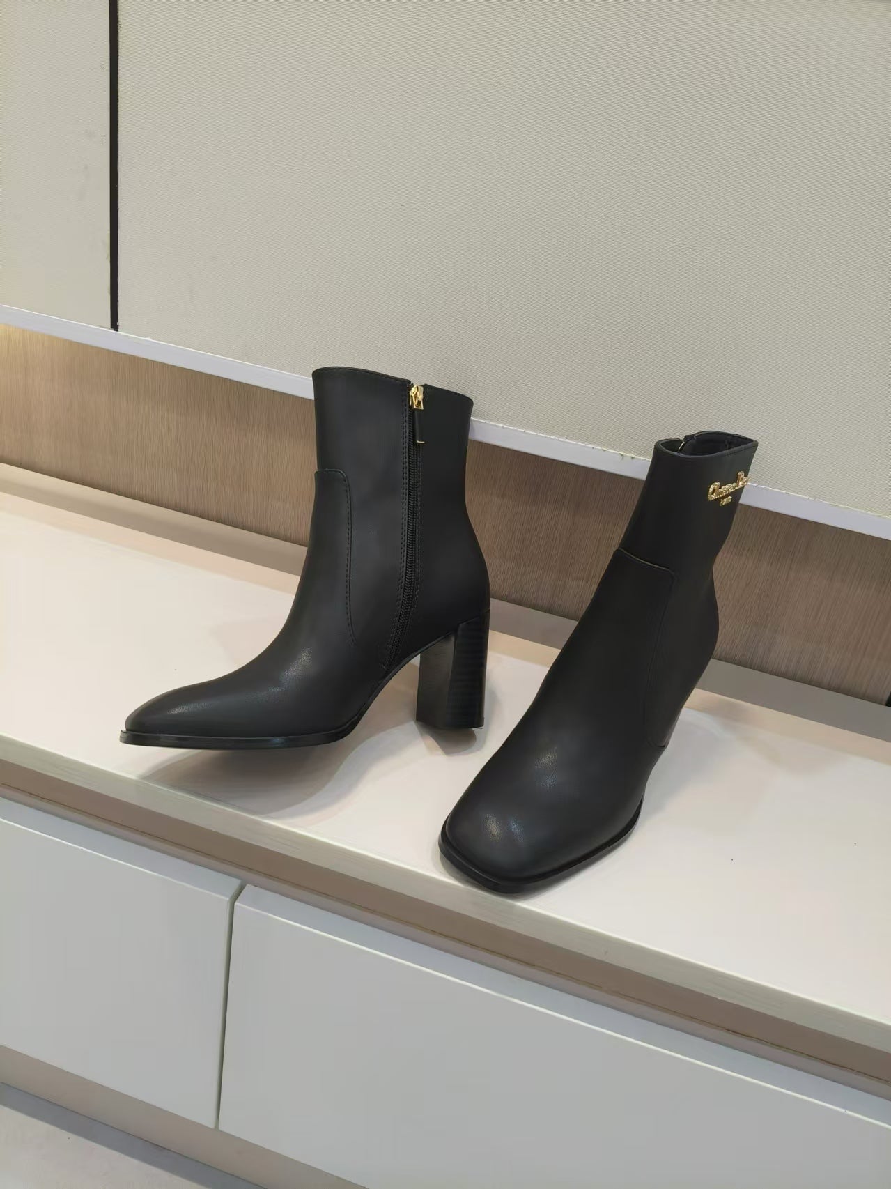 Dior 2026 D-Town Heeled Ankle Boots 80mm Leather 939033