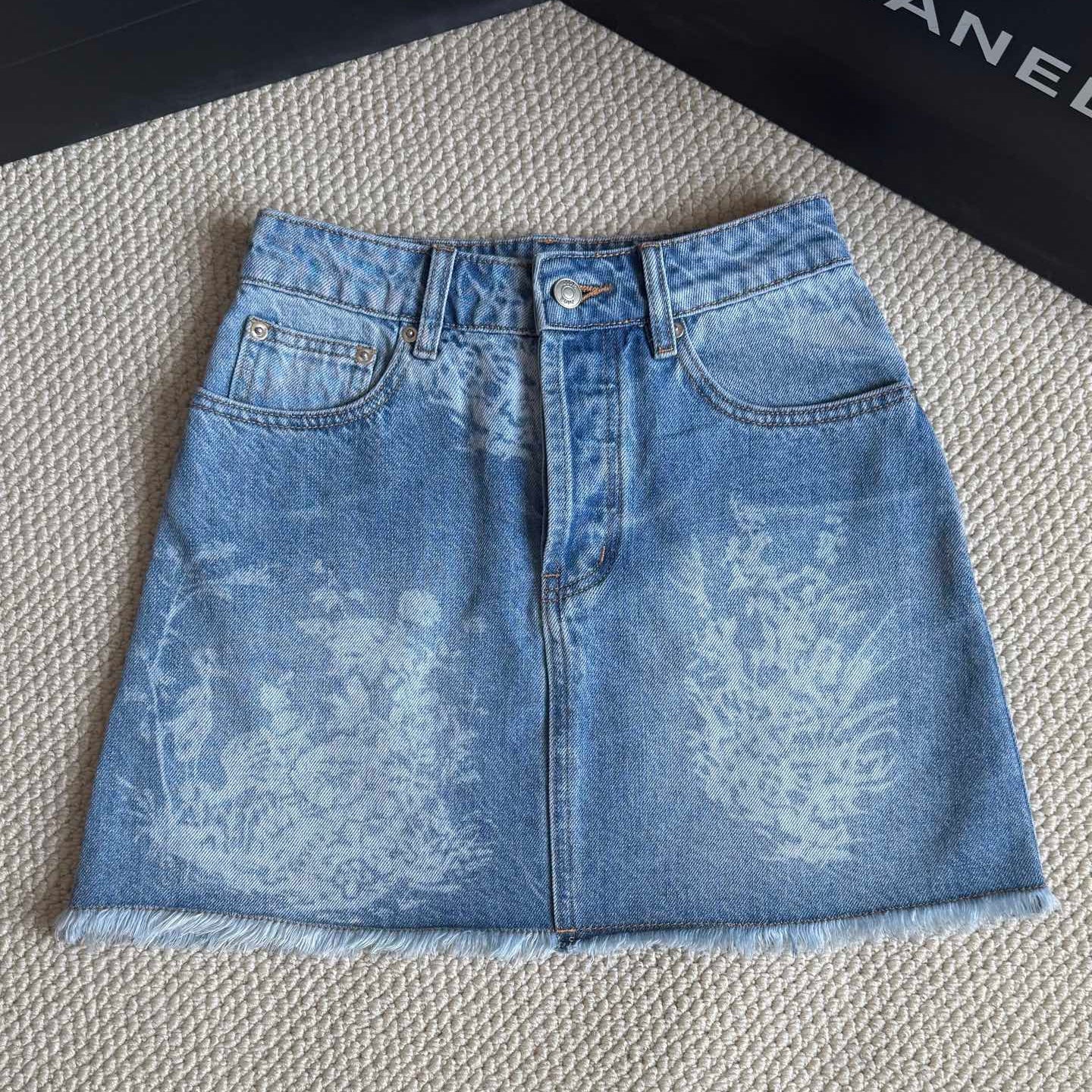 Dior 2026 Denim Mini Skirt Blue Cotton 756846