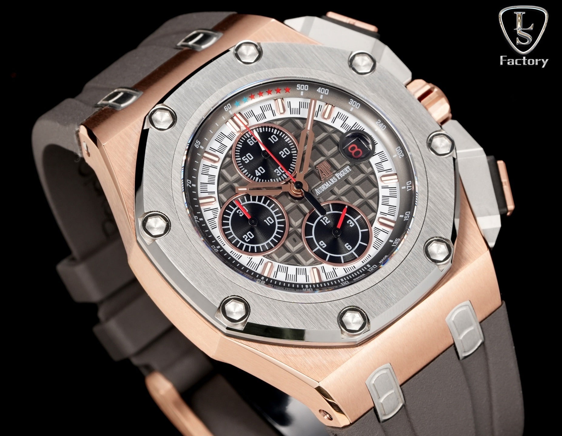 Audemars Piguet Royal Offshore Chronograph 44mm Rose Gold Case Brown Grey Dial