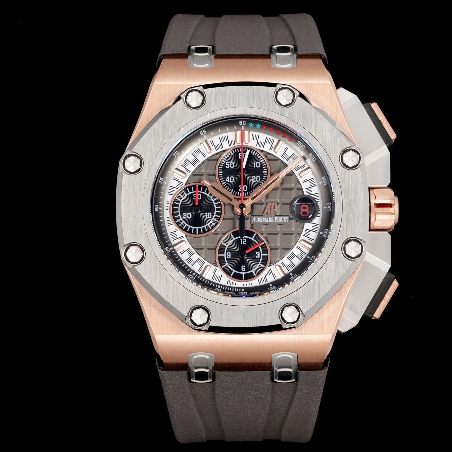 Audemars Piguet Royal Offshore Chronograph 44mm Rose Gold Case Brown Grey Dial
