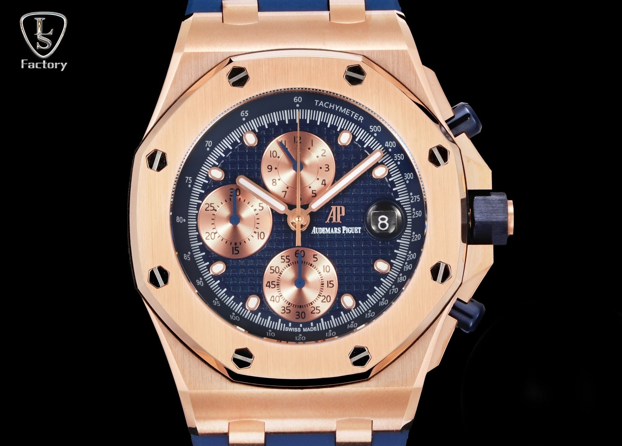 Audemars Piguet Royal Oak Offshore Chronograph 42mm Rose Gold Blue Dial