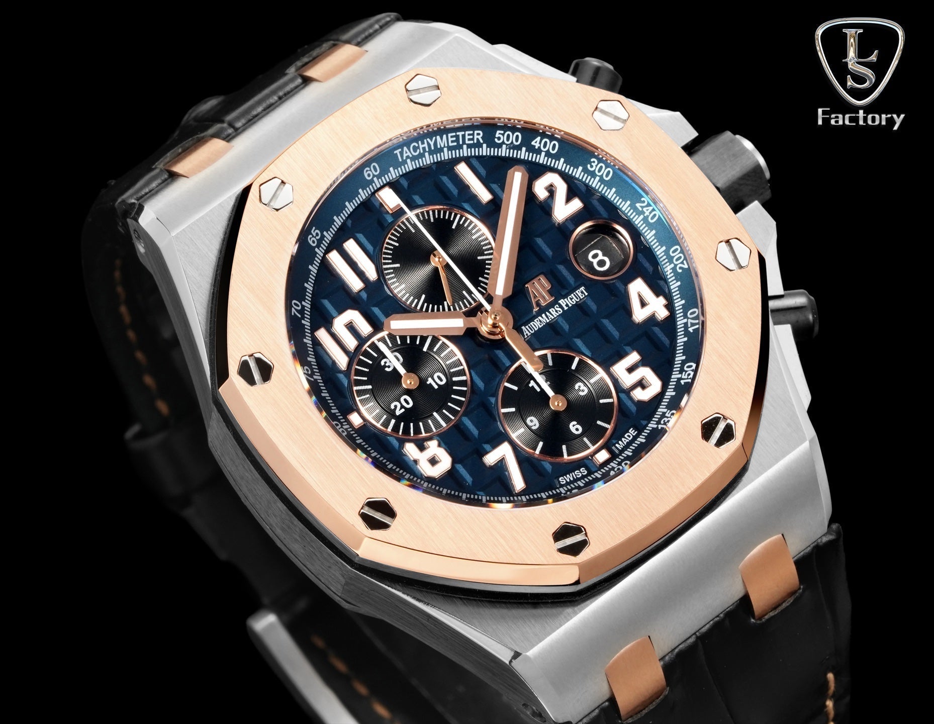 Audemars Piguet Royal Oak Offshore Chronograph 42mm Rose Gold Blue Dial