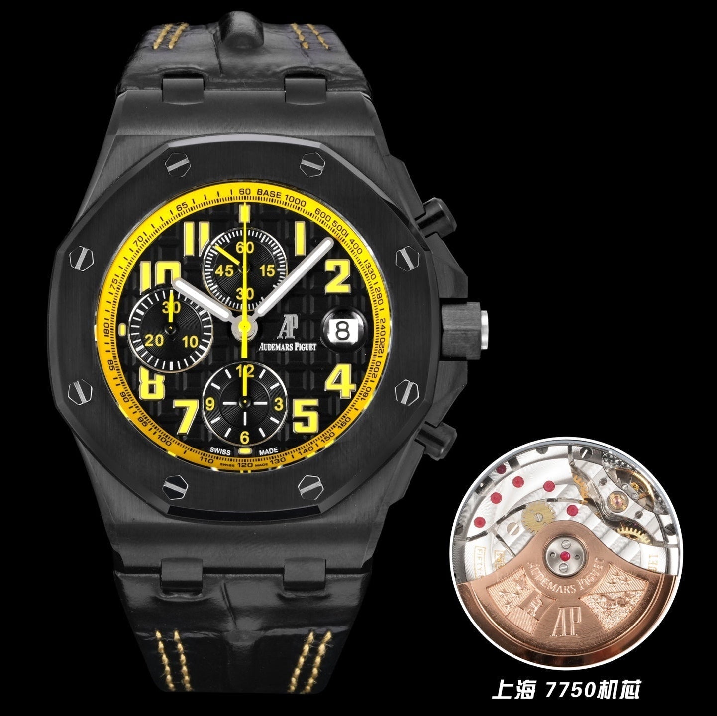 Audemars Piguet Royal Oak Offshore Chronograph 42mm Stainless Steel Black Yellow