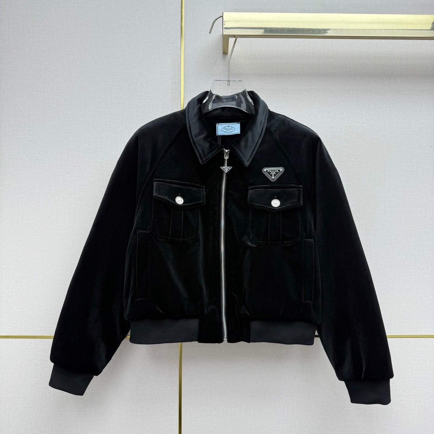 Prada 2025 Jacket Black Silk Velvet