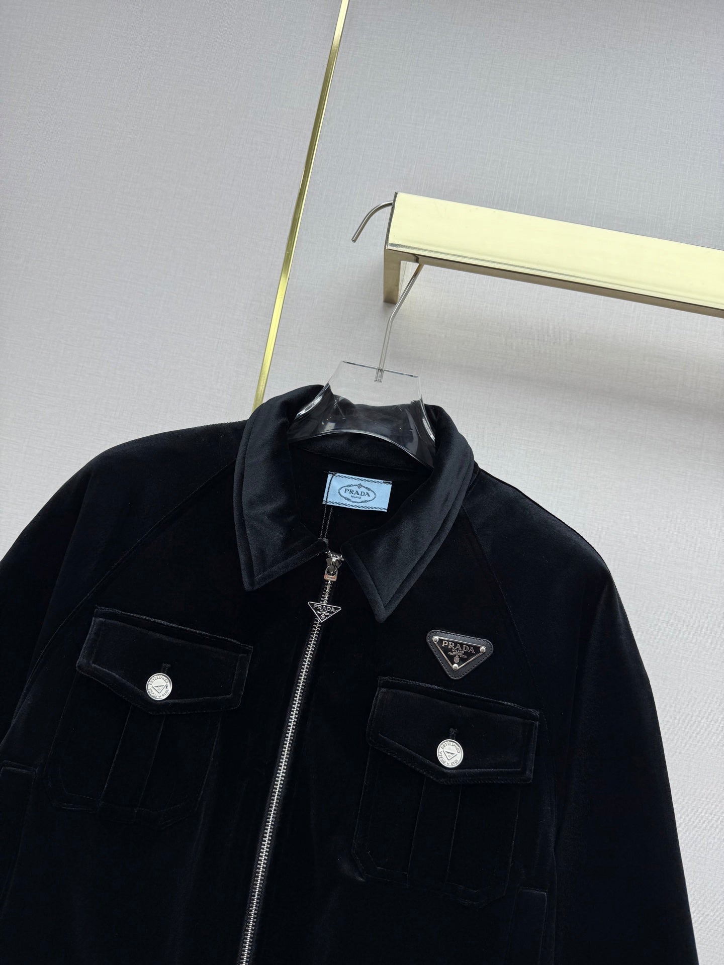 Prada 2025 Jacket Black Silk Velvet