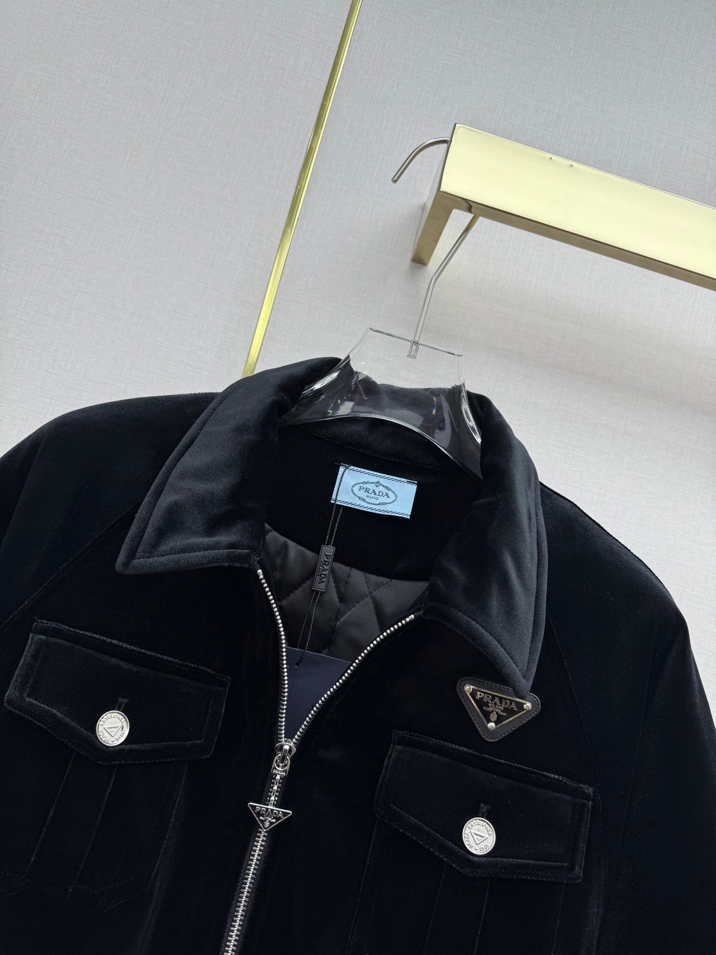 Prada 2025 Jacket Black Silk Velvet