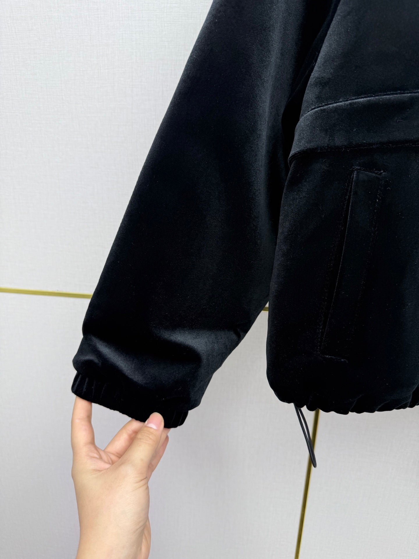 Prada 2025 Hooded Jacket Black Silk Velvet