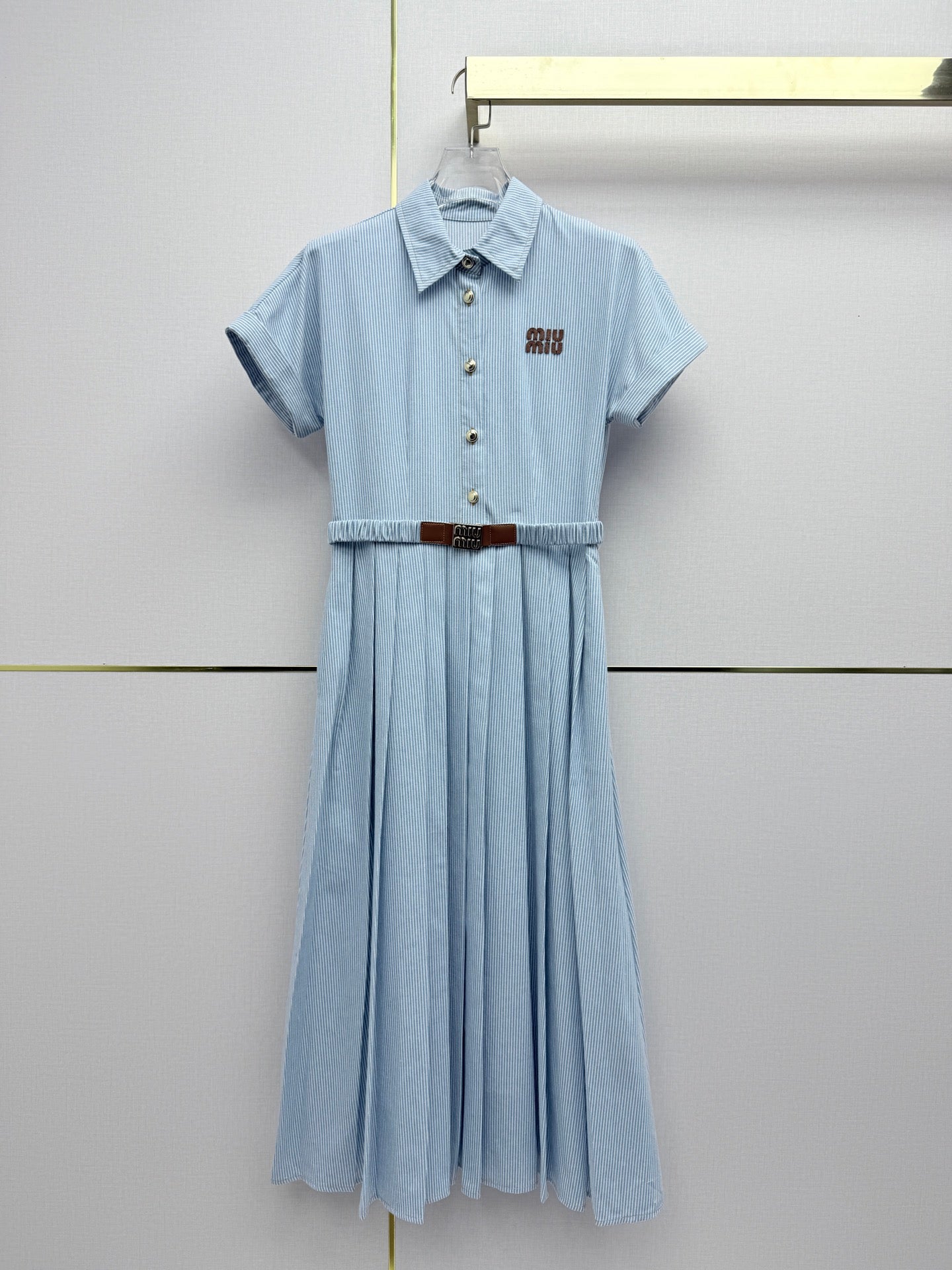 Miumiu 2026 Shirt Dress Blue Cotton 351552