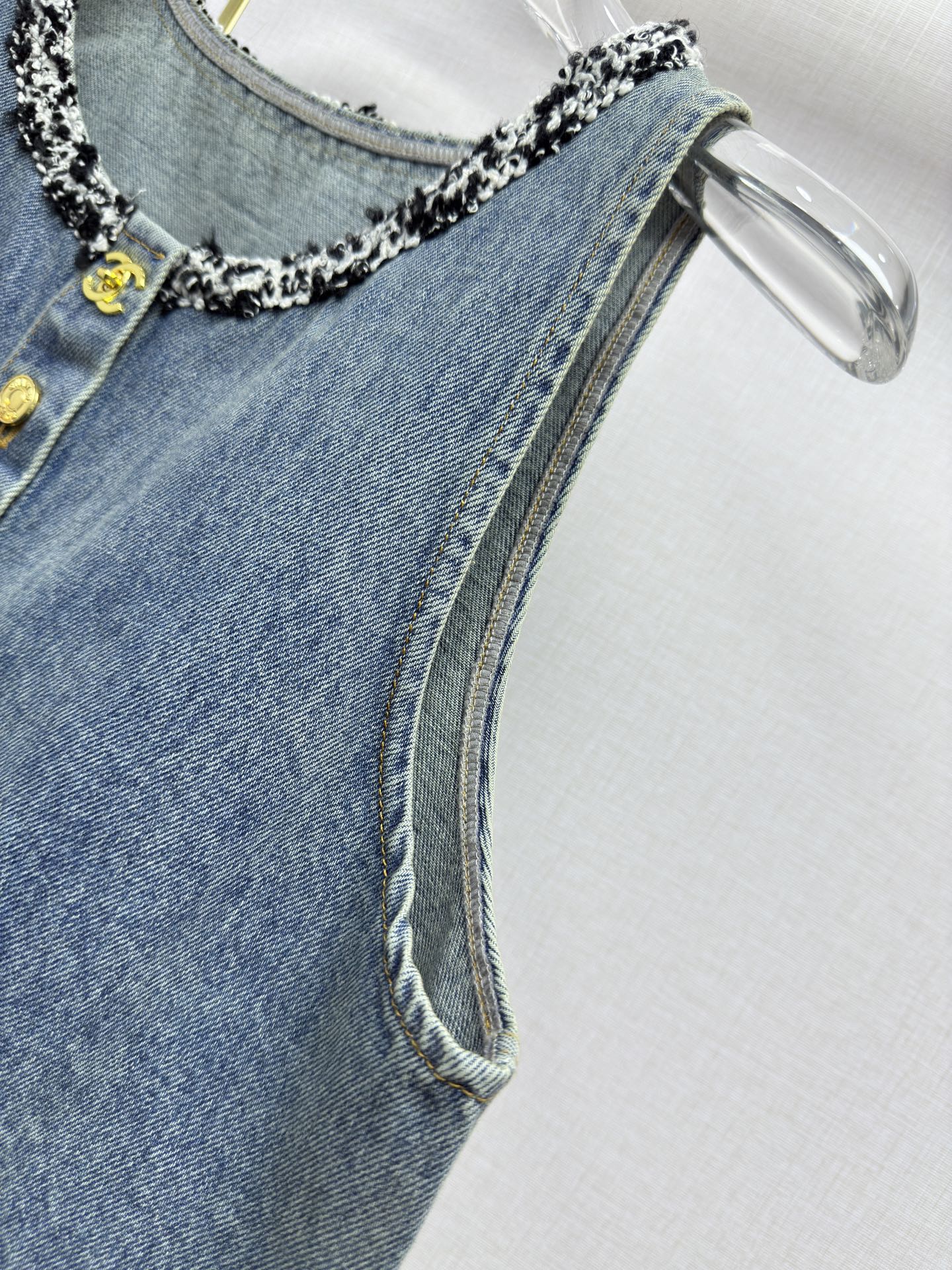 Chanel 2026 Denim Vest Light Blue Cotton 365075