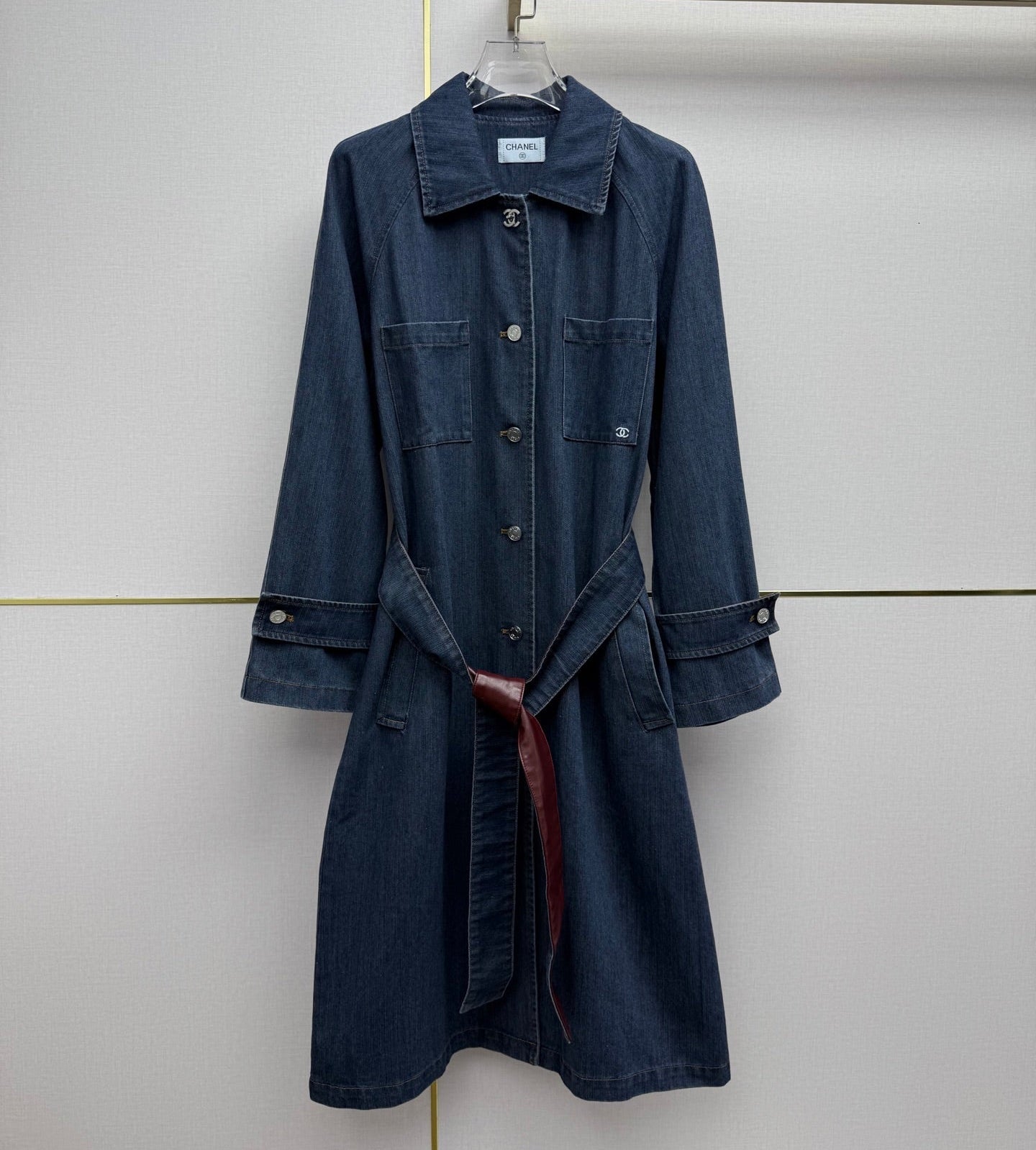 Chanel 2026 Denim Long Coat Blue Cotton 771515