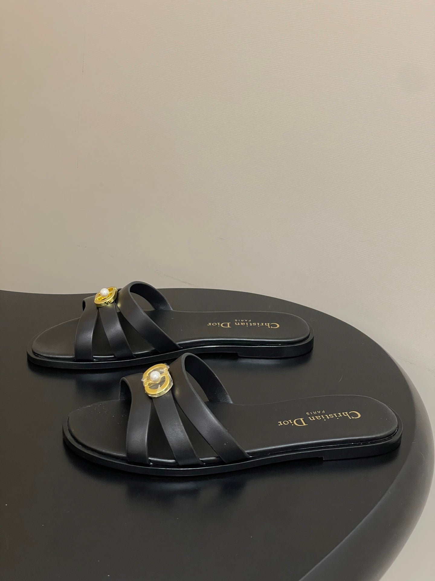 CD 26 Chunky Heel Sandals Black Leather 593533