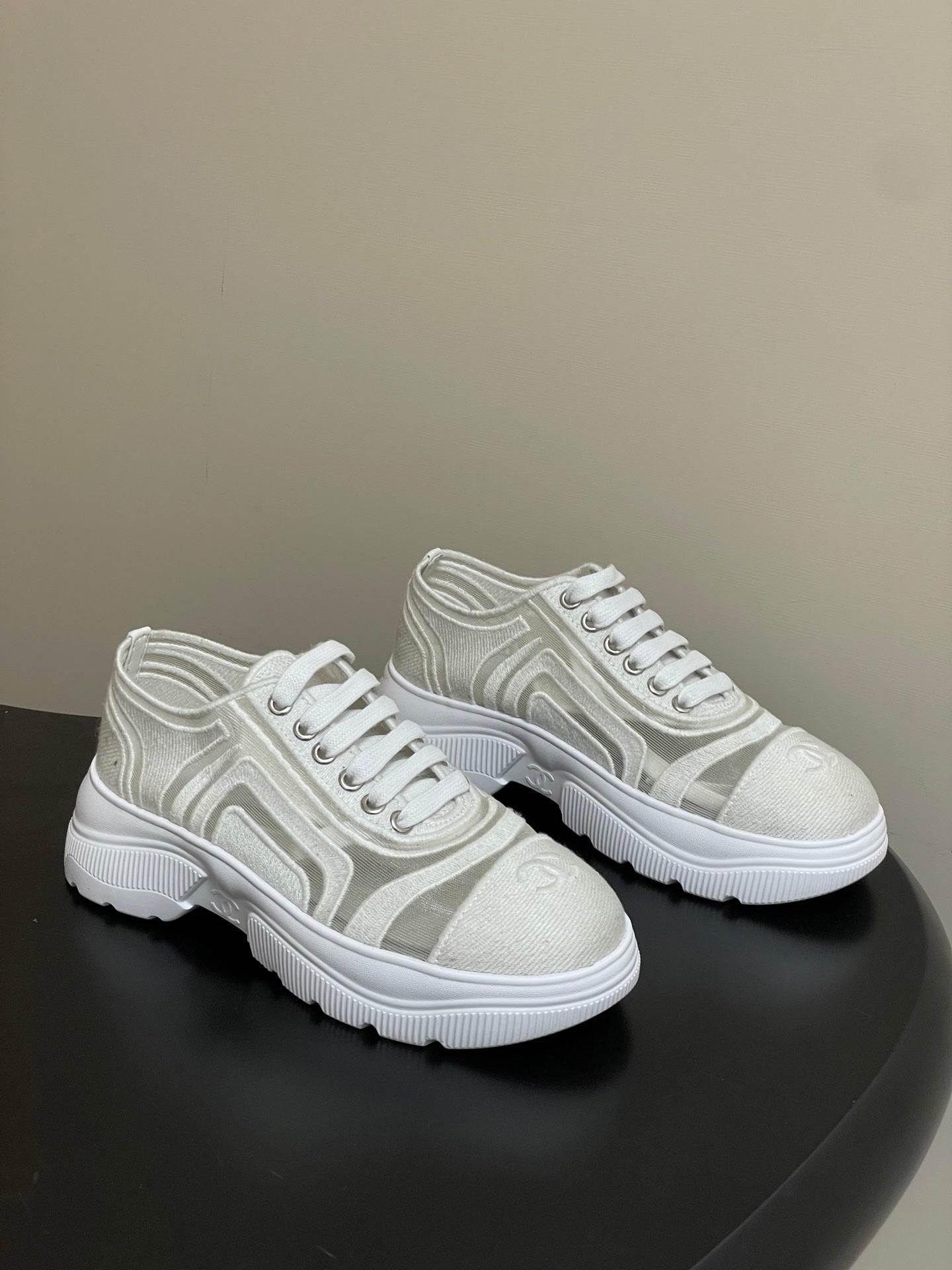CC 26 Platform Sneaker White Fabric Mesh 593349