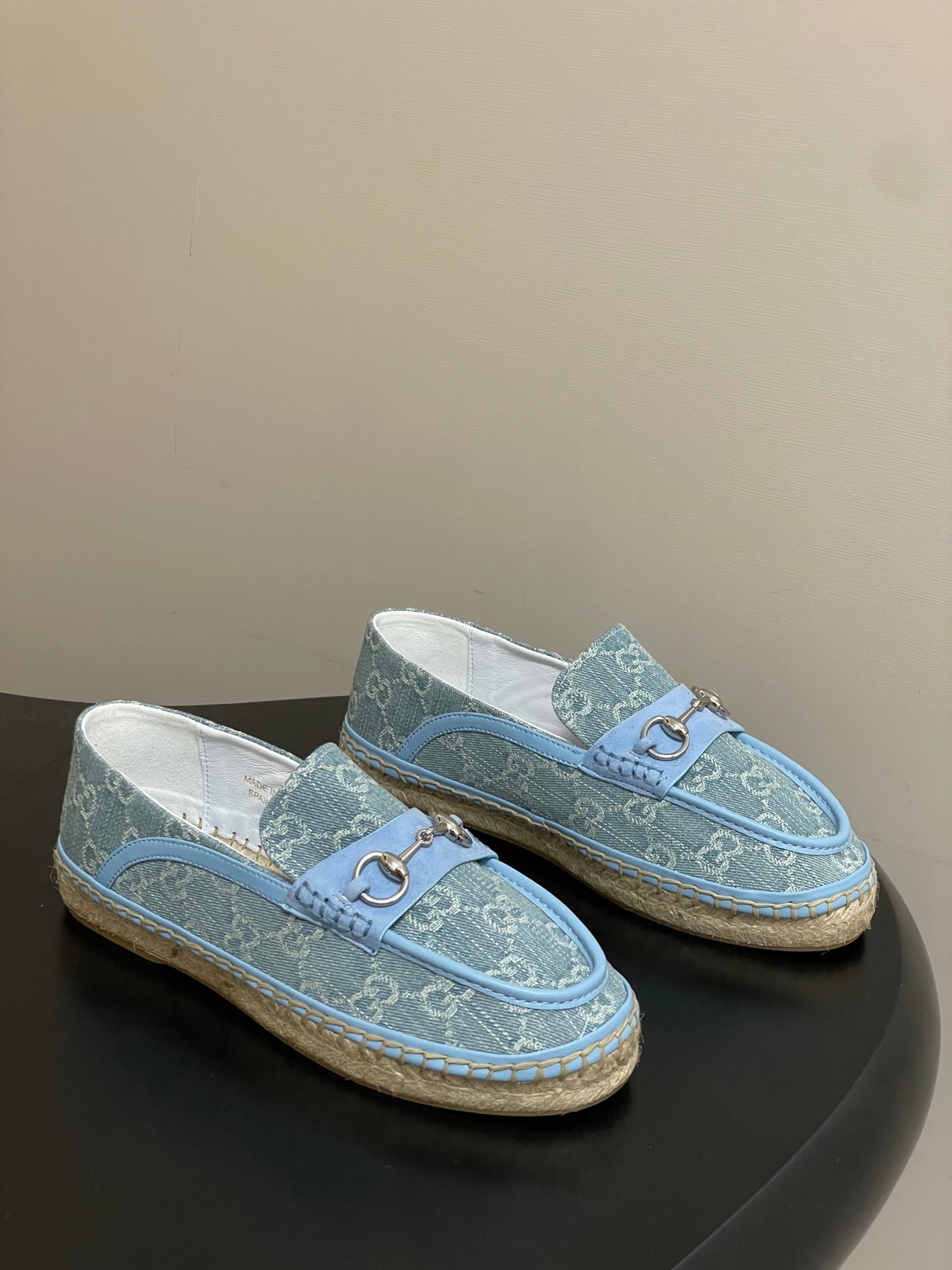 GG 26ss Slip-on Loafers Light Blue Denim 593494