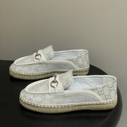 GG 26ss Slip-on Loafers Ivory Denim 593495