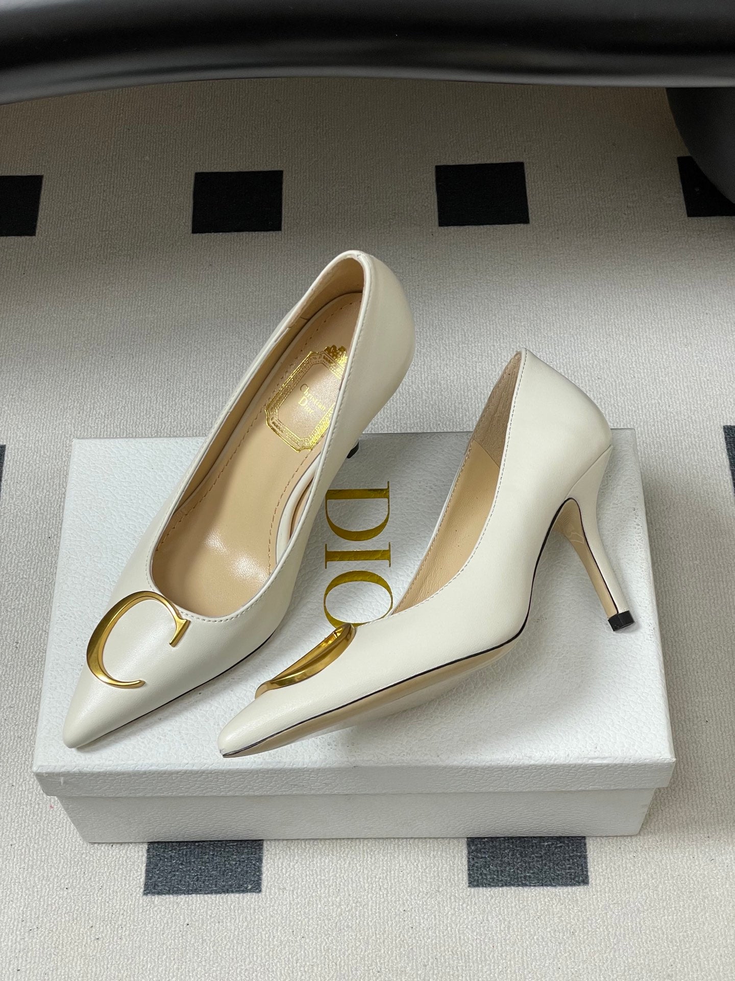 CD 26 High-Heeled 85 Pumps White Cowhide 593592