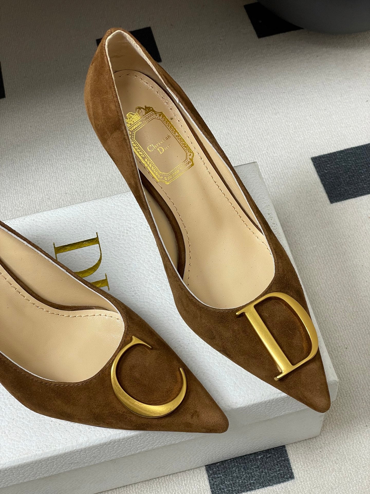 CD 26 High-Heeled 85 Pumps Brown Suede 593595