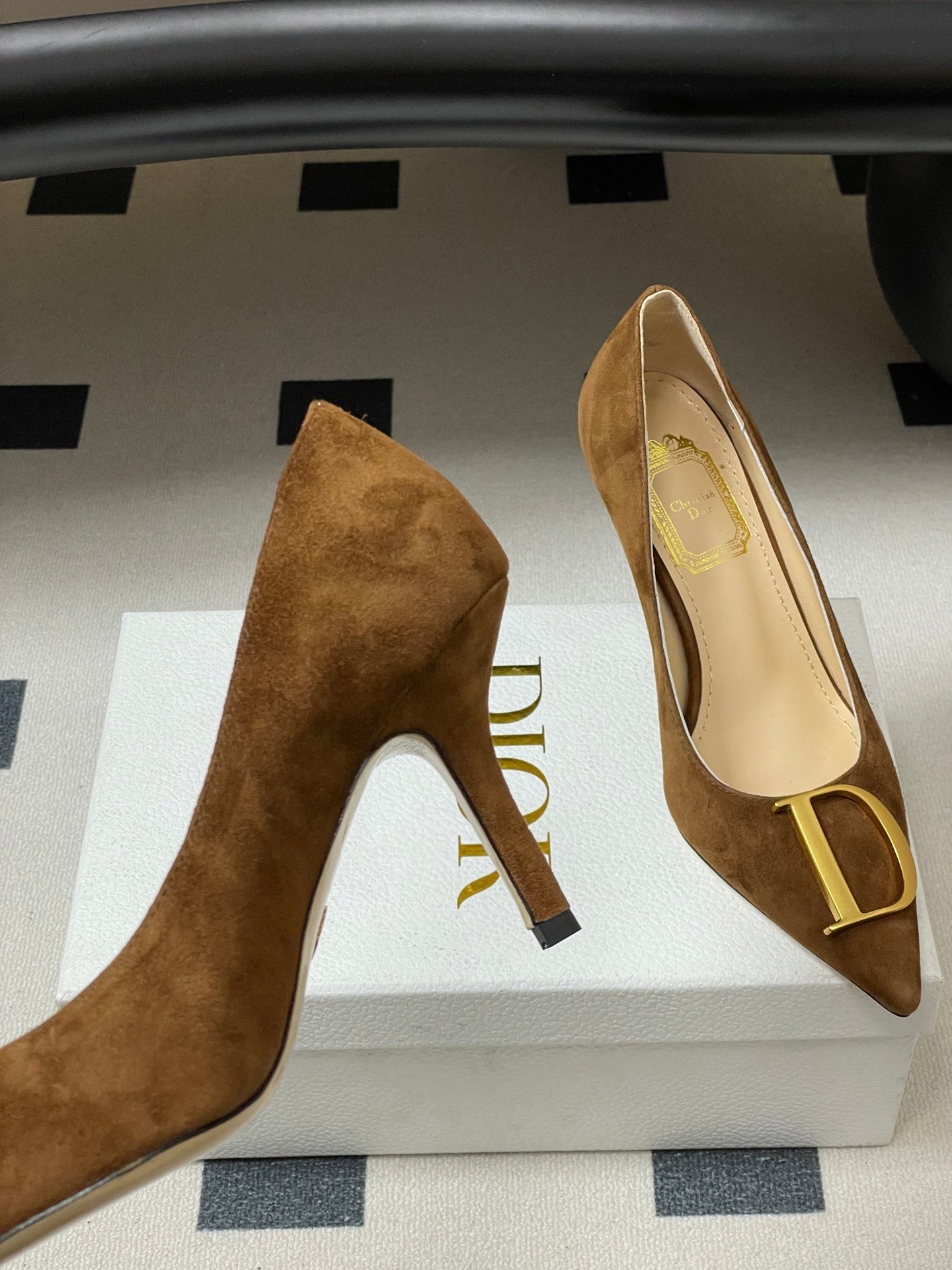 CD 26 High-Heeled 85 Pumps Brown Suede 593595