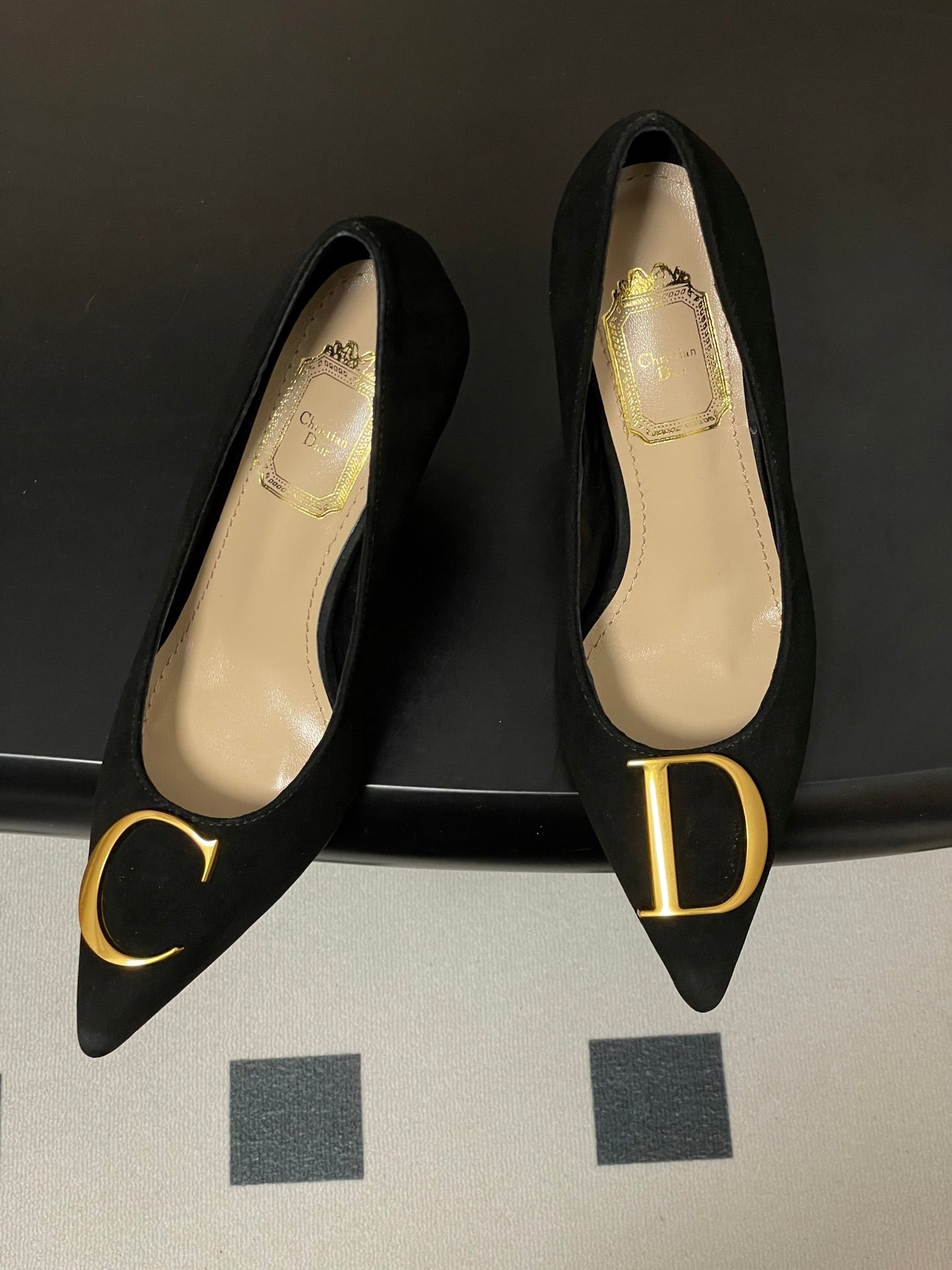 CD 26 High-Heeled 85 Pumps Black Suede 593596