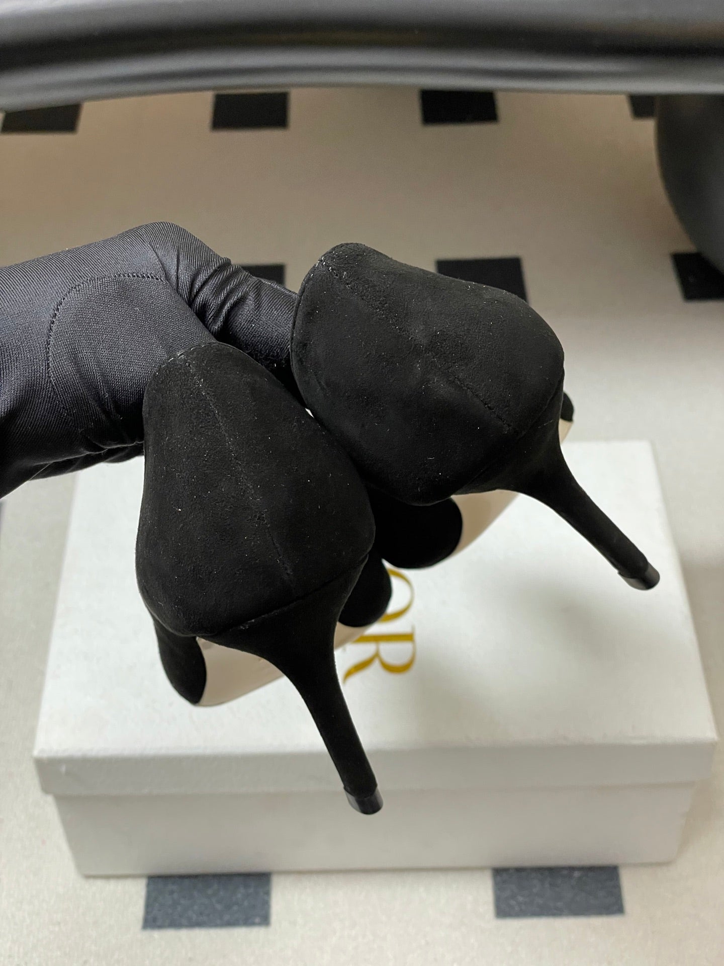 CD 26 High-Heeled 85 Pumps Black Suede 593596