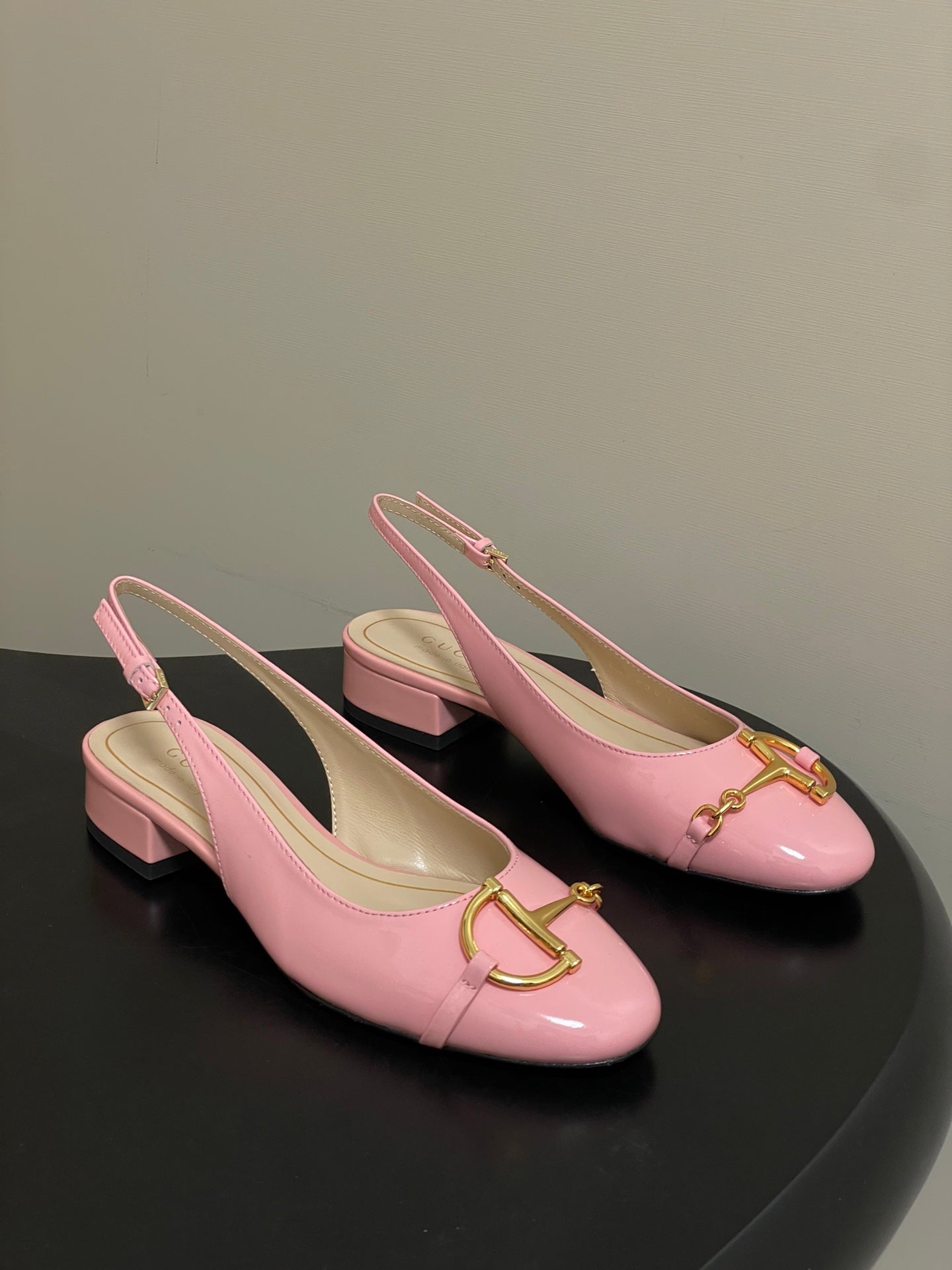 GG 26ss Big D Half HorseBit Mary Jane Pink Patent Leather 593502